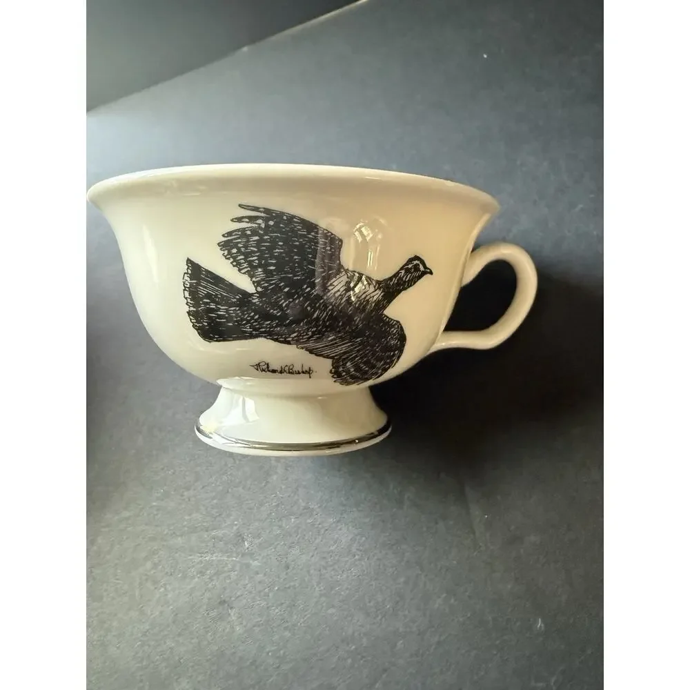 Wild Game Birds By Castleton China Cup And Saucer Set Ruffed Grouse Made In USA